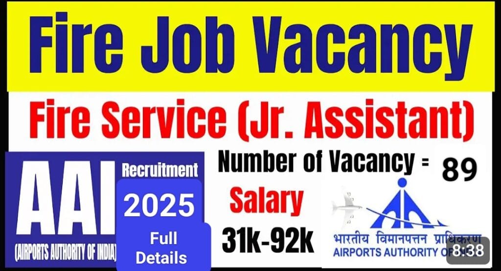 AAI Junior Assistant Fire Service Recruitment